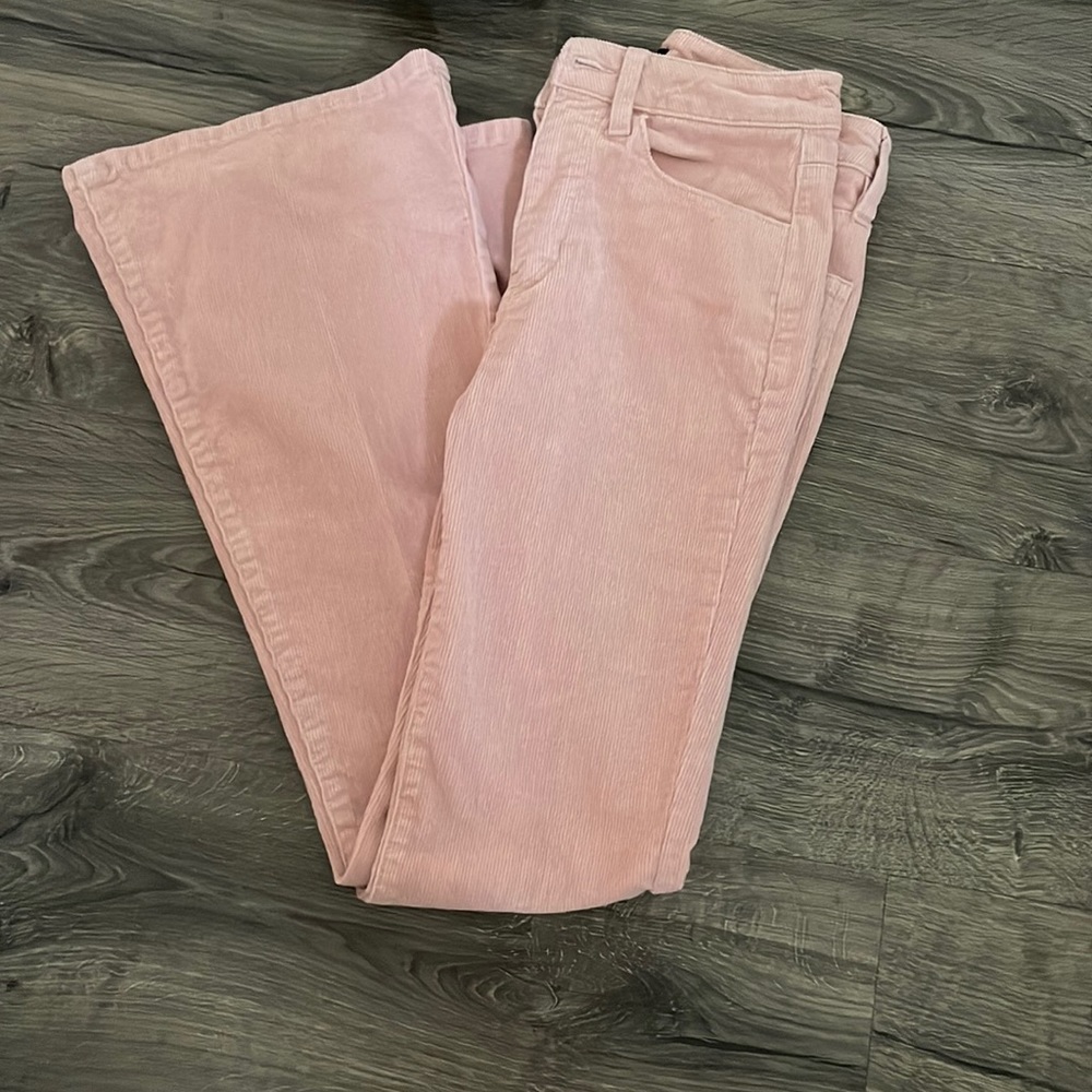 Pink trendy flare jeans